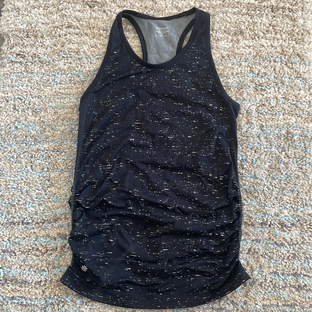 Athleta speed light tank top white and black size medium